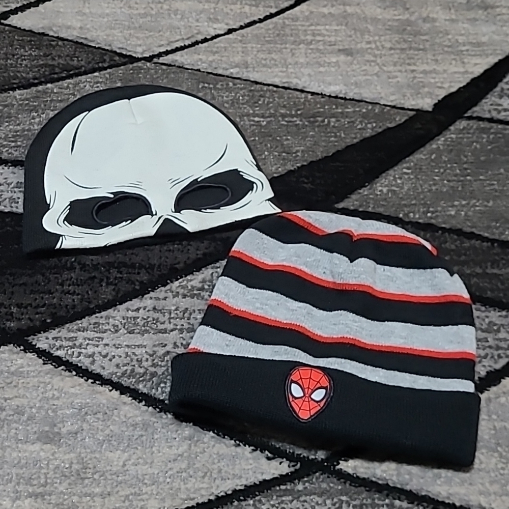 MARVEL EMBROIDERED SPIDER-MAN - MASK BEANIE STOCKING HAT BUNDLE